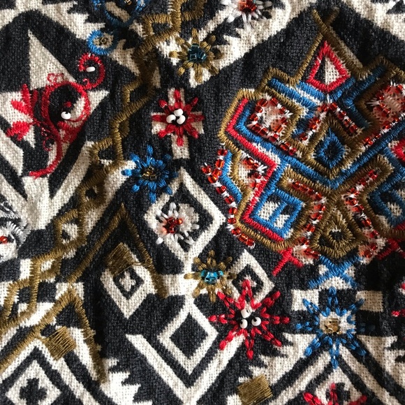 Embroidered print canvas dress - Picture 2 of 6